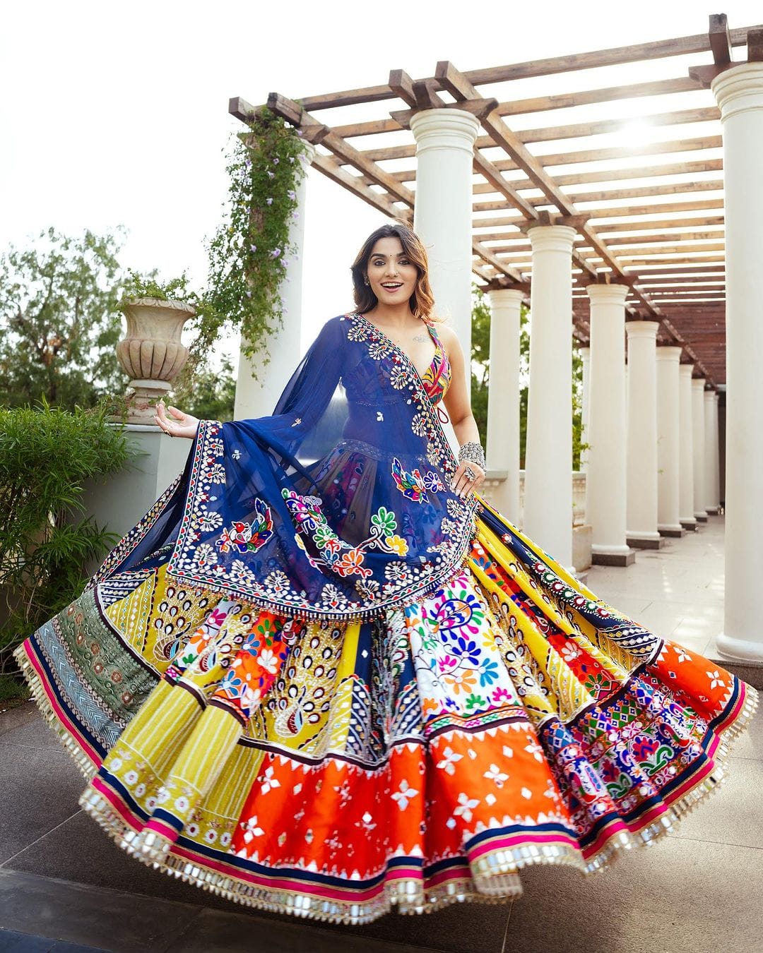 beautiful red color bridal embroidered lehenga with heavy blouse and m –  ODHNI